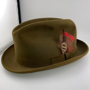 Dobbs Challenger Vintage Mens Brown Hat 100% Wool 7 1/8​​​​​​​​​​​